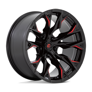 flame 5 D823 gloss black milled red