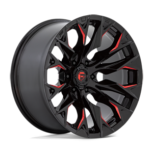 flame 6 D823 gloss black milled red