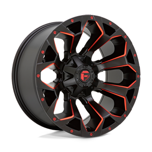 assault D787 matte black milled with red tint