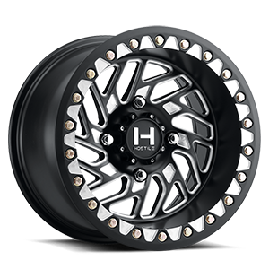 H316 jigsaw UTV beadlock full satin black milled