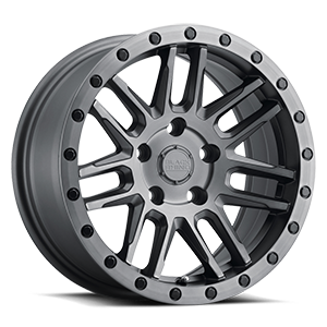 arches matte brushed gunmetal with black lip edge and black bolts