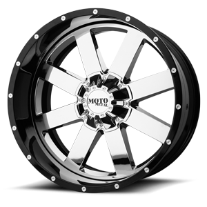 MO200 chrome center with gloss black milled