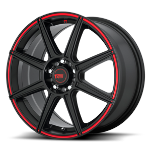 MR142 CS8 satin black with red pinstripe