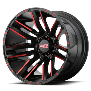 MO978 razor satin black machined with red clear coat